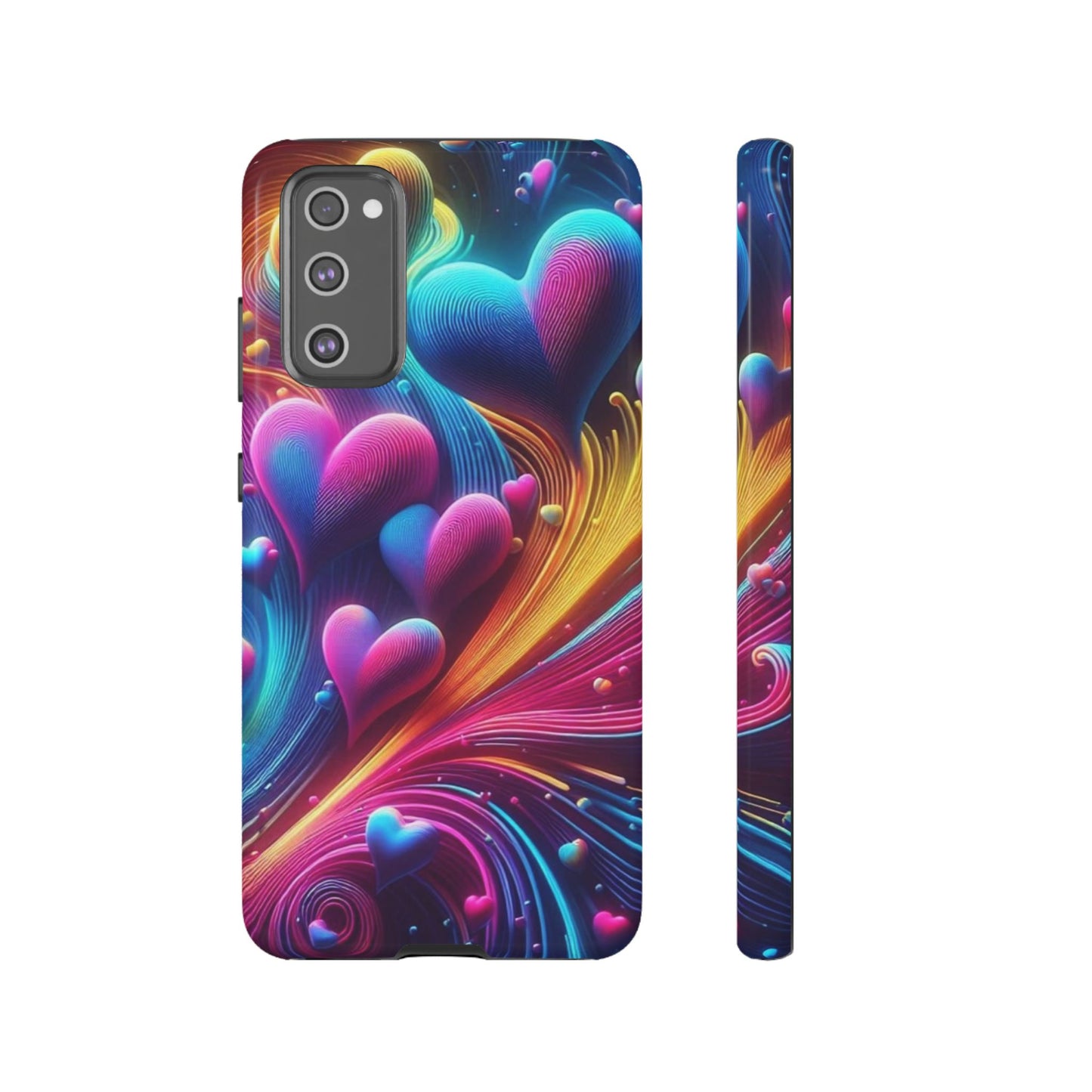 Phone Case - Floating Neon Hearts