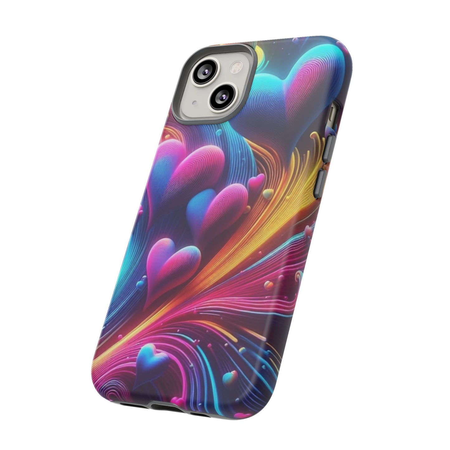 Phone Case - Floating Neon Hearts
