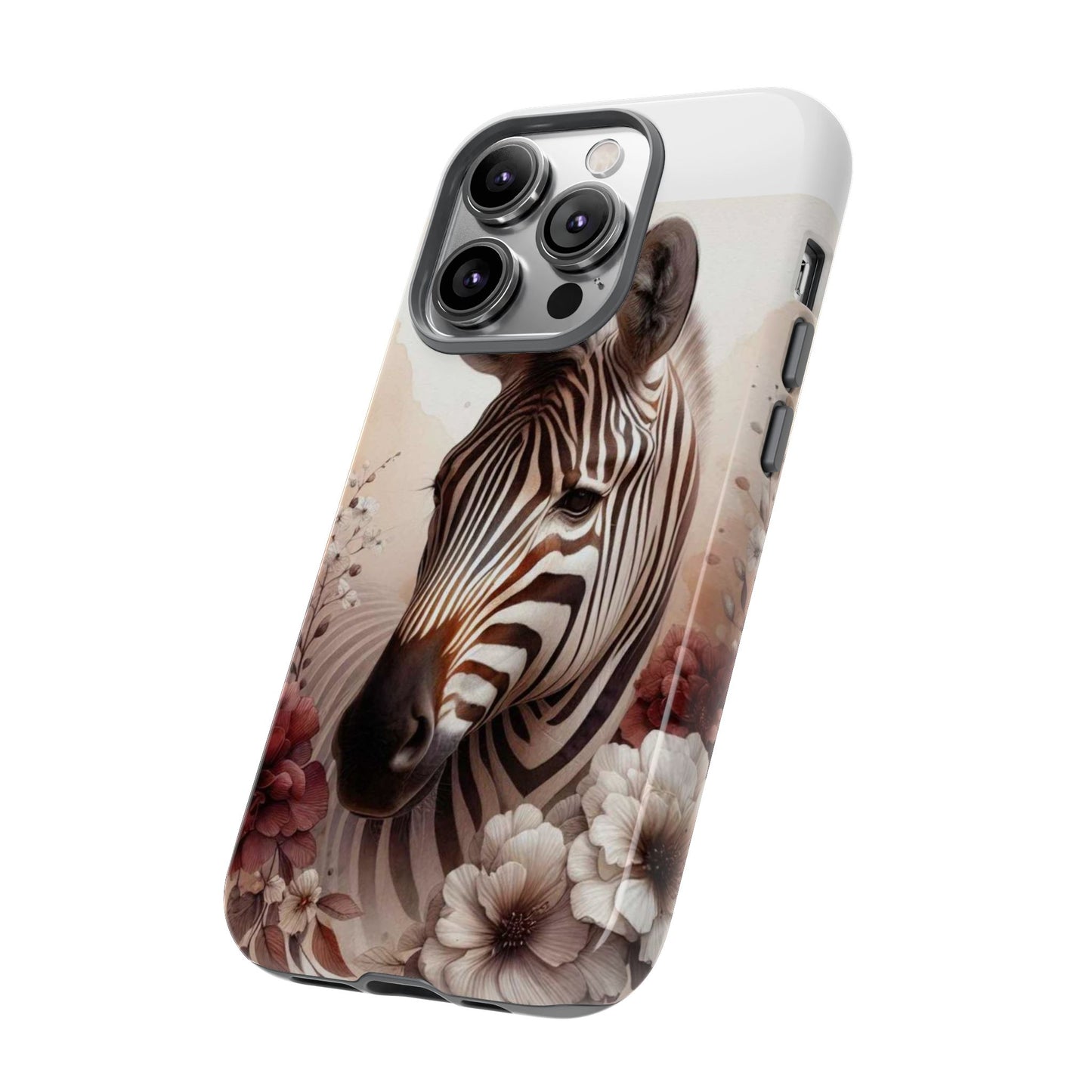 Phone Case Flower Frolicking Zebra Tough Case