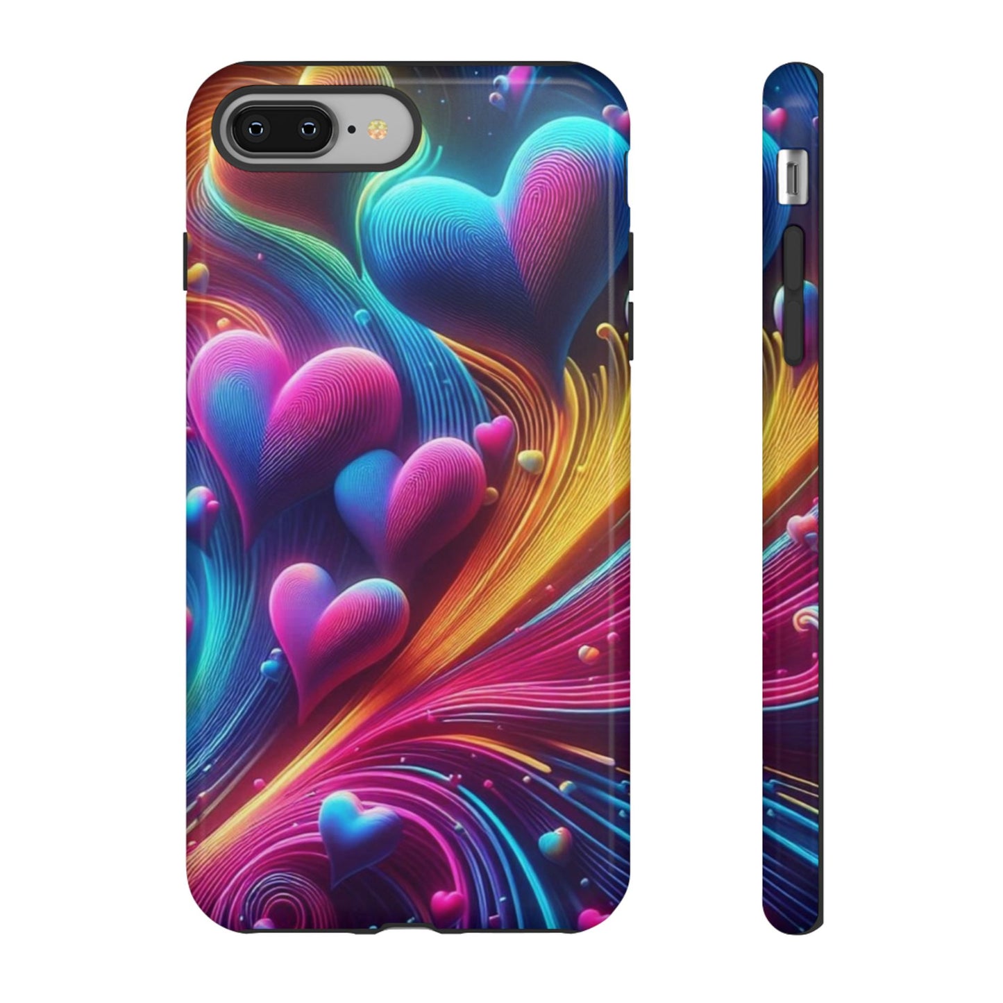 Phone Case - Floating Neon Hearts