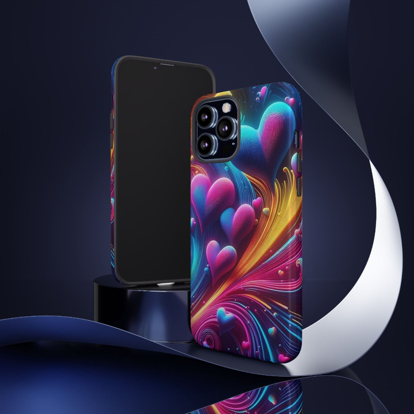 Phone Case - Floating Neon Hearts