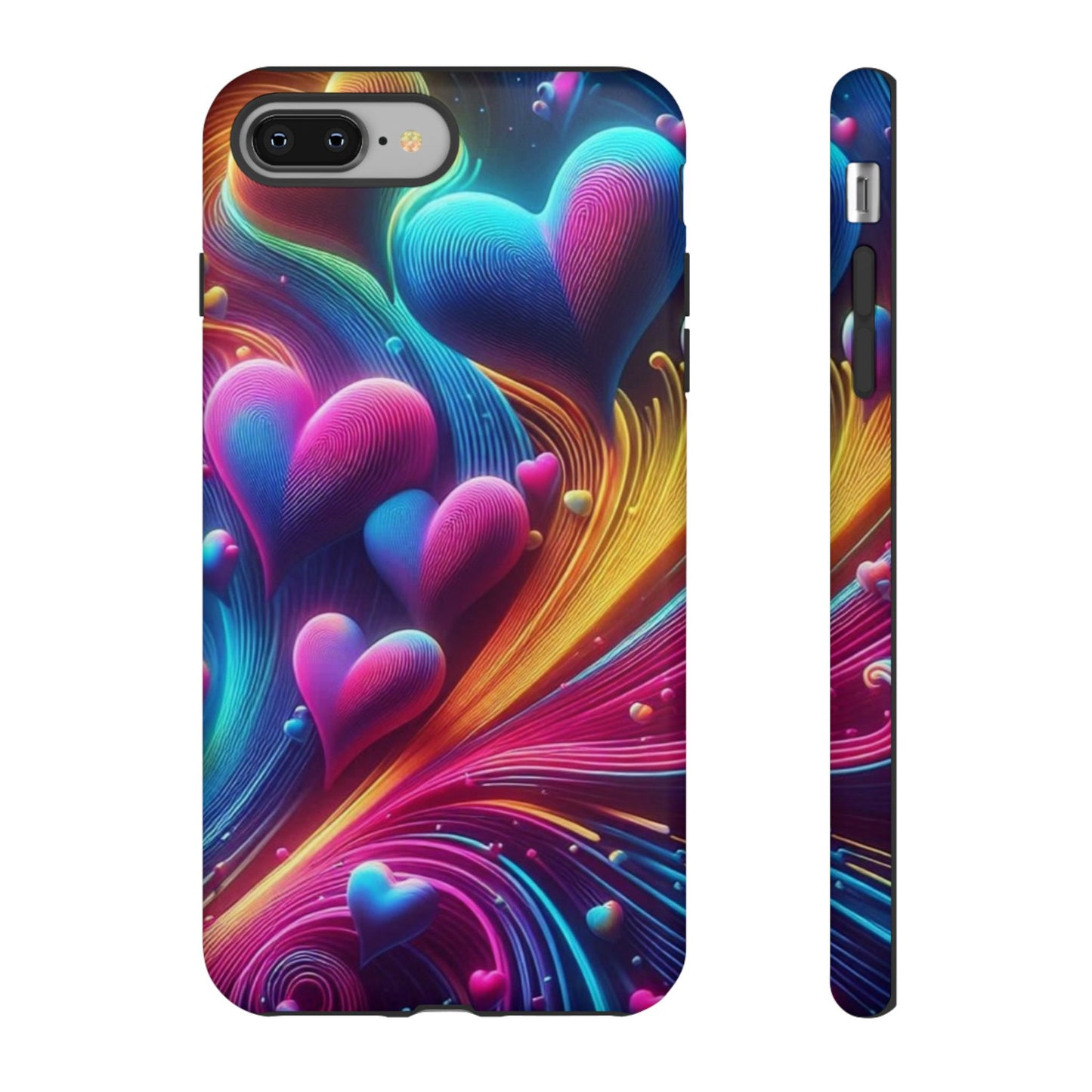 Phone Case - Floating Neon Hearts