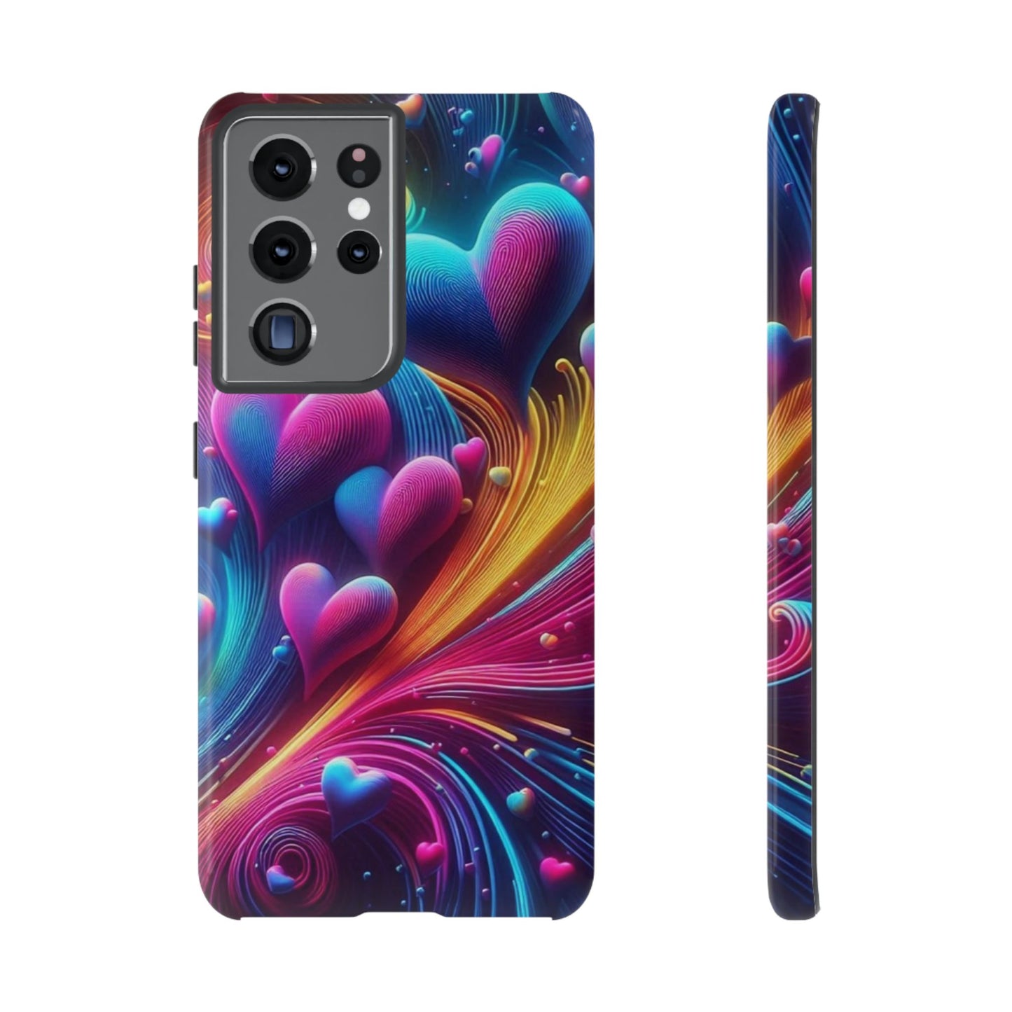 Phone Case - Floating Neon Hearts