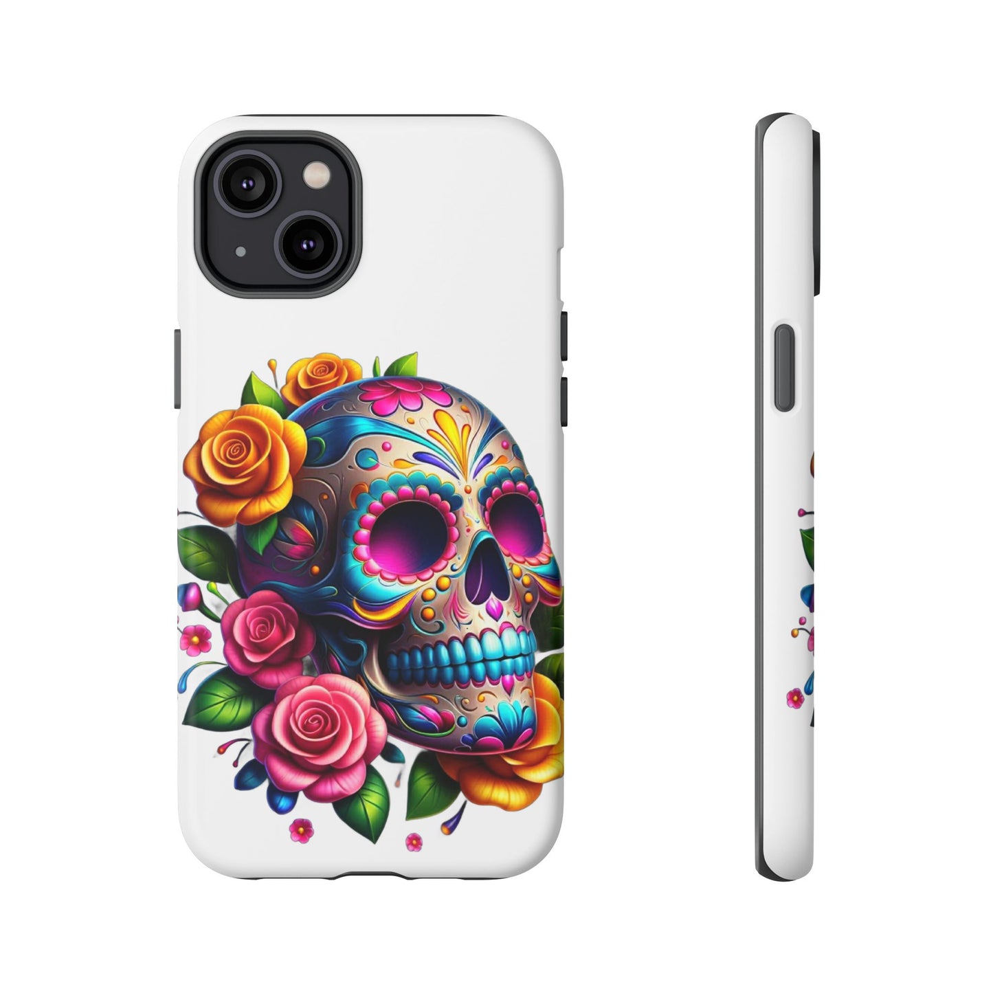 Phone Cases - Sugar Skull with Flowers Design