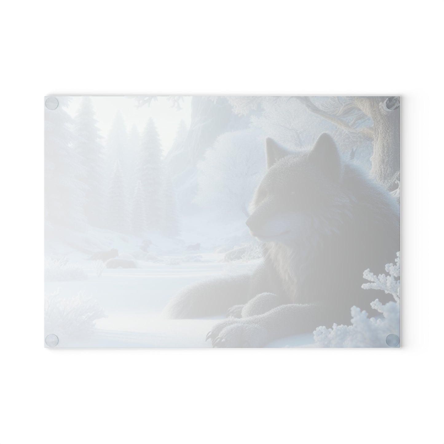 Glass Cutting Board - wolf