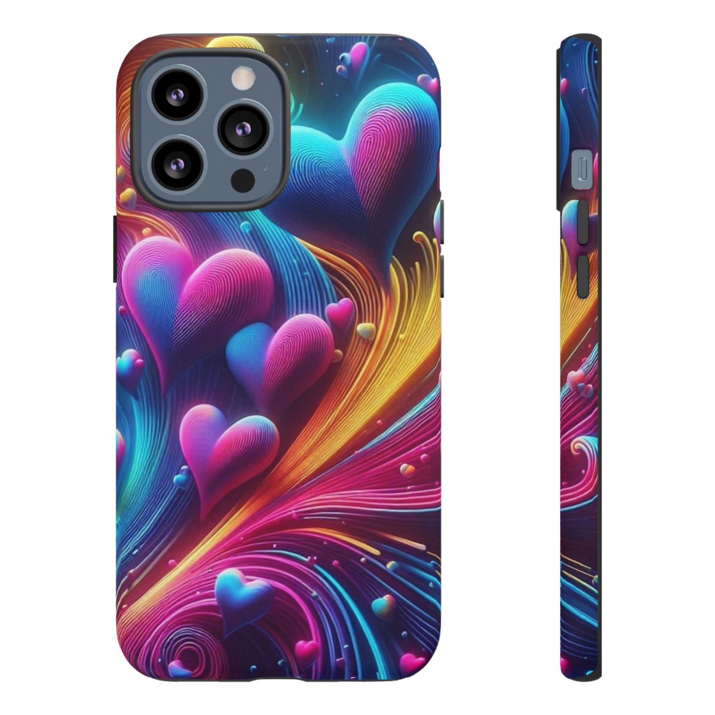 Phone Case - Floating Neon Hearts
