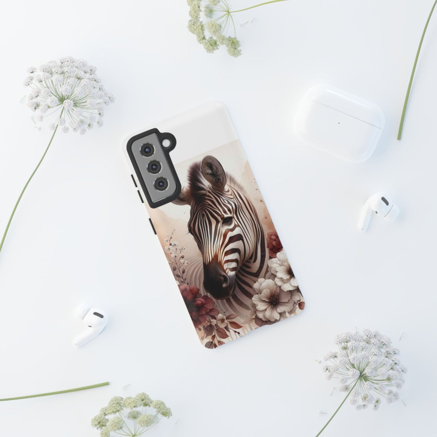 Phone Case Flower Frolicking Zebra Tough Case