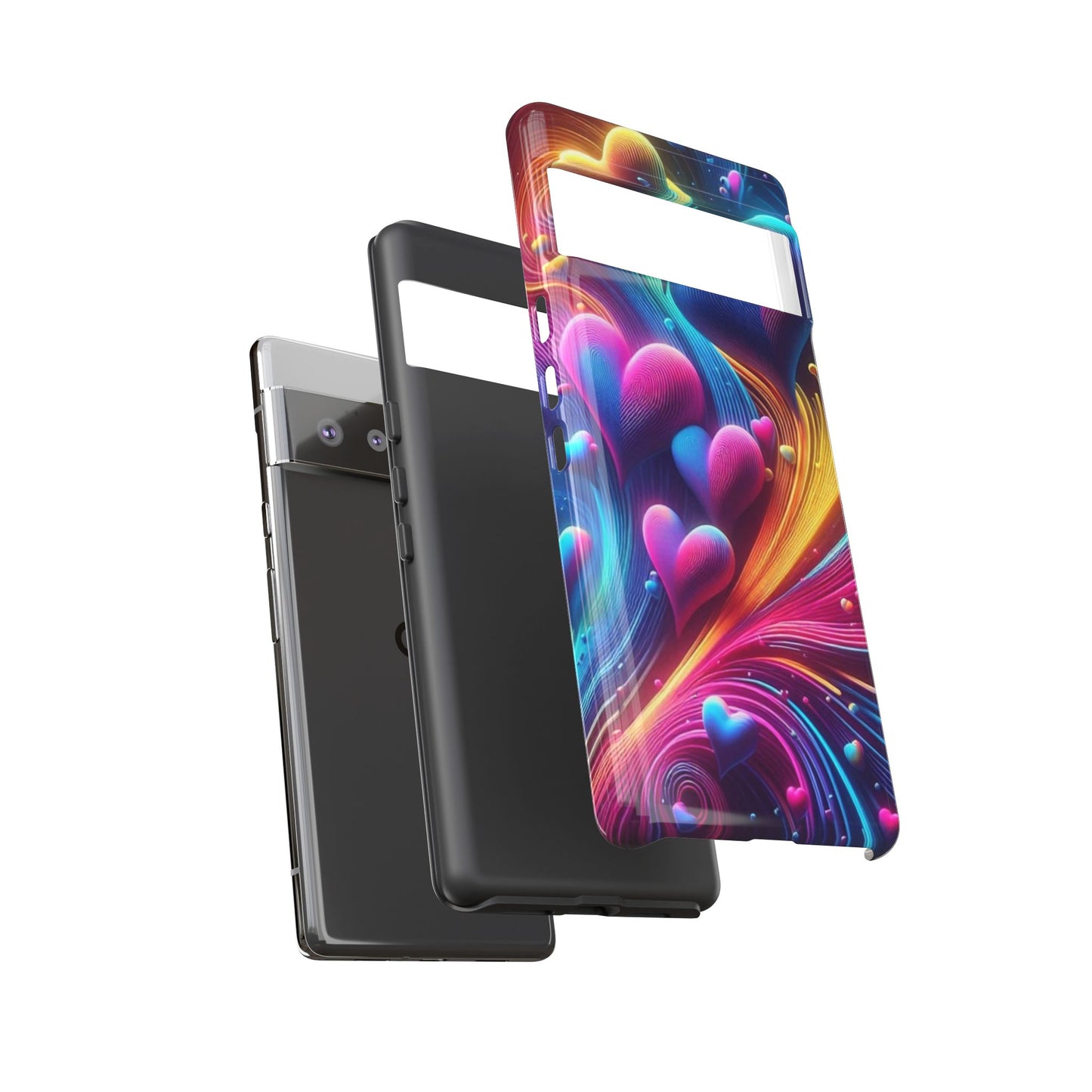 Phone Case - Floating Neon Hearts