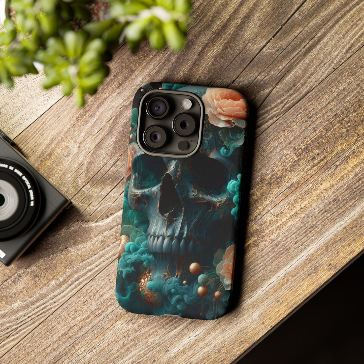Tough Cases - teal skull