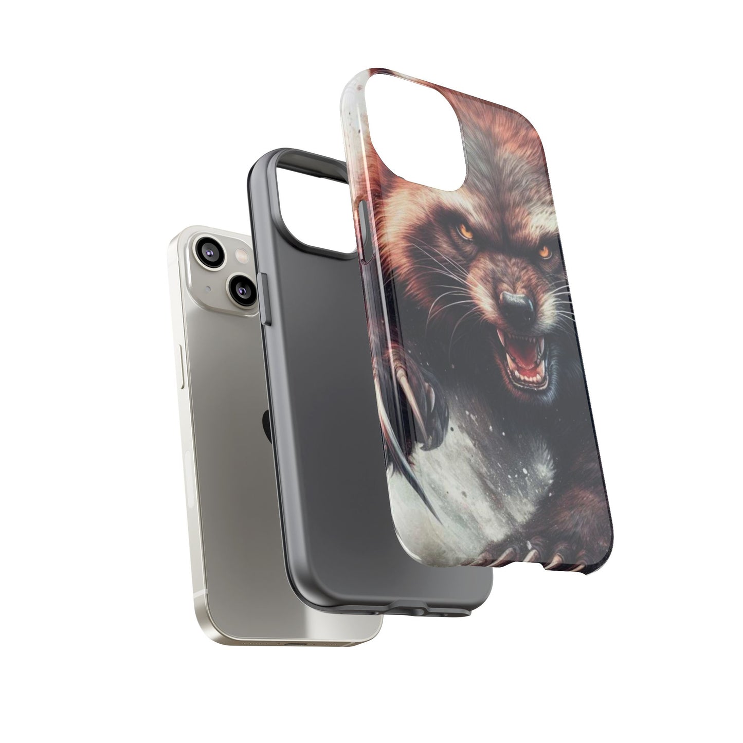 Wolverine snarling with claws out on a phone case.