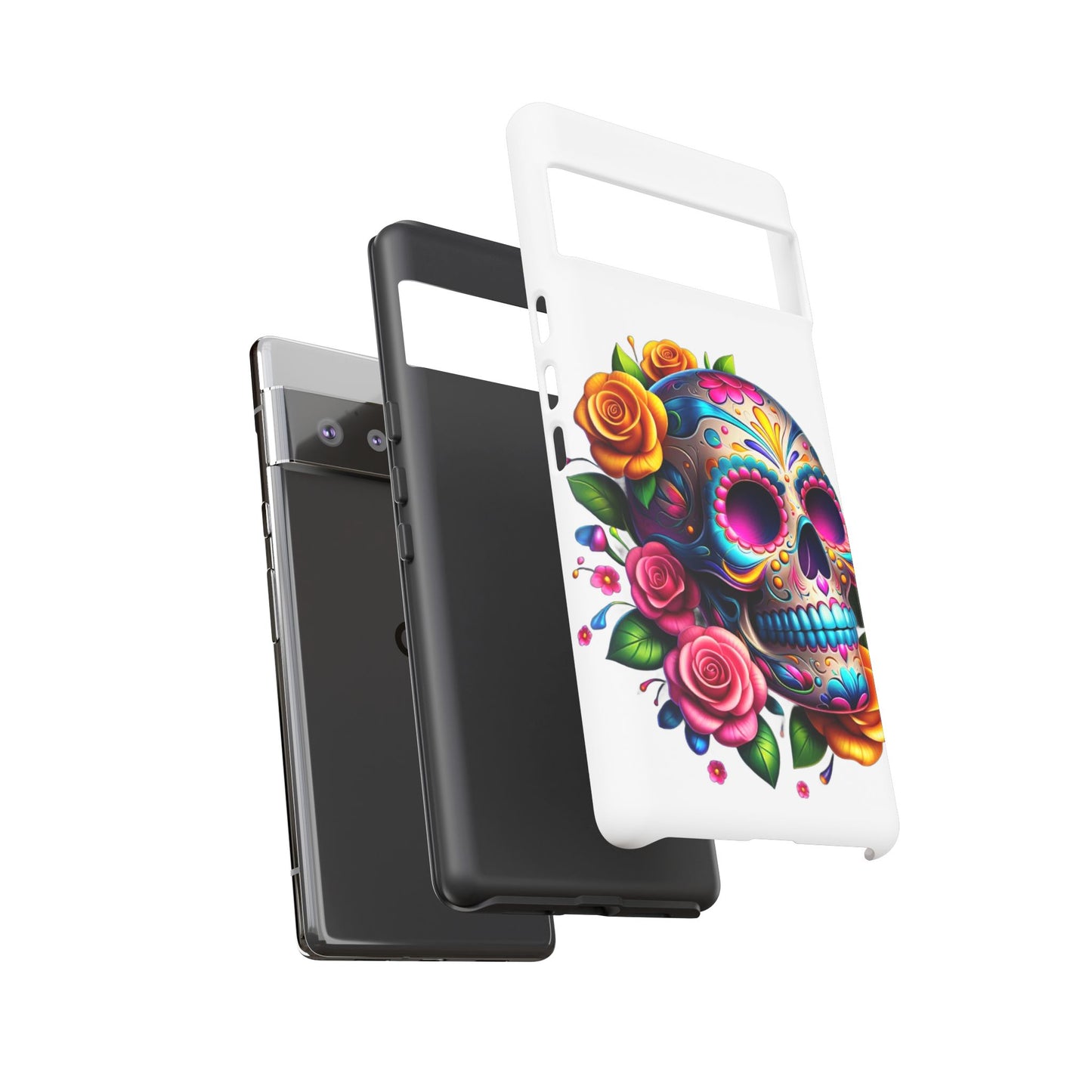 Phone Cases - Sugar Skull with Flowers Design