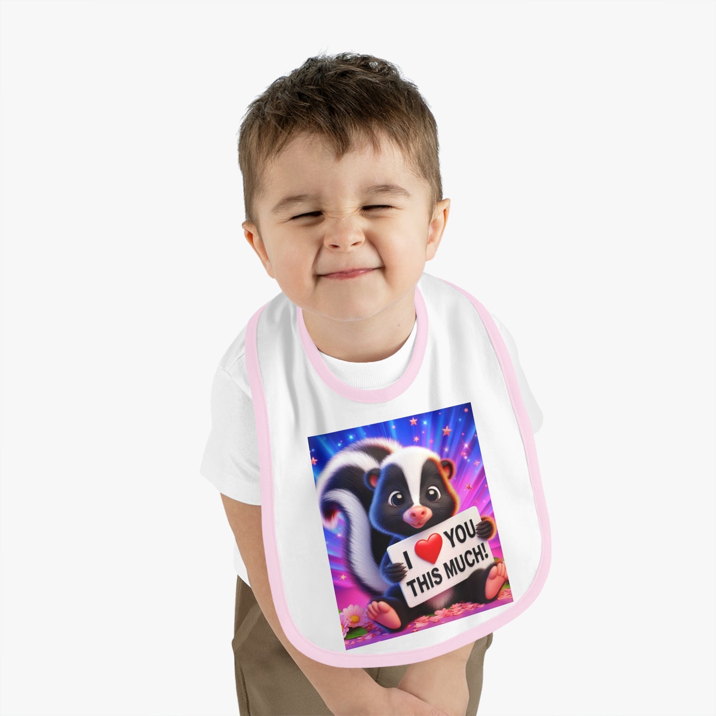 Baby Contrast Trim Jersey Bib - Stinkin Cute