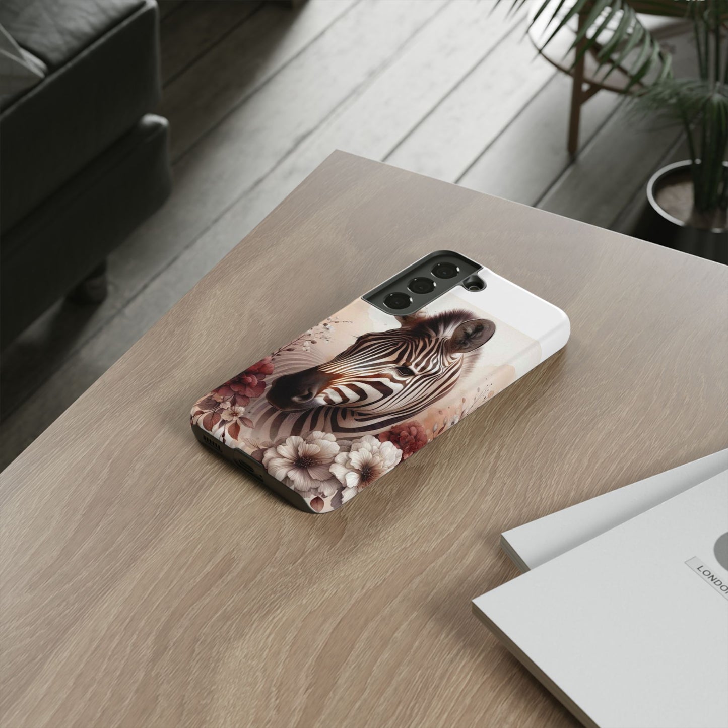 Phone Case Flower Frolicking Zebra Tough Case