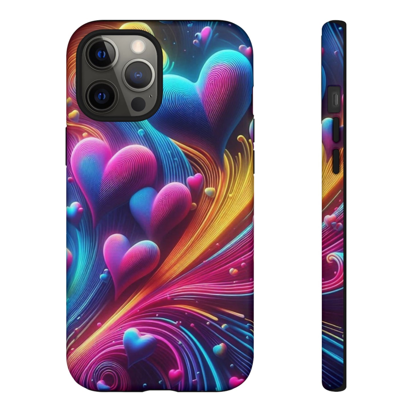 Phone Case - Floating Neon Hearts